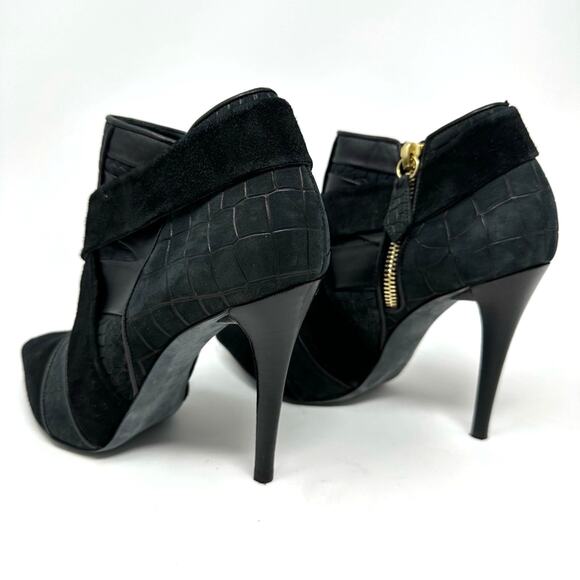 Narcisco Rodriguez Suede Animal Print Ankle Boots Booties - Picture 7 of 14